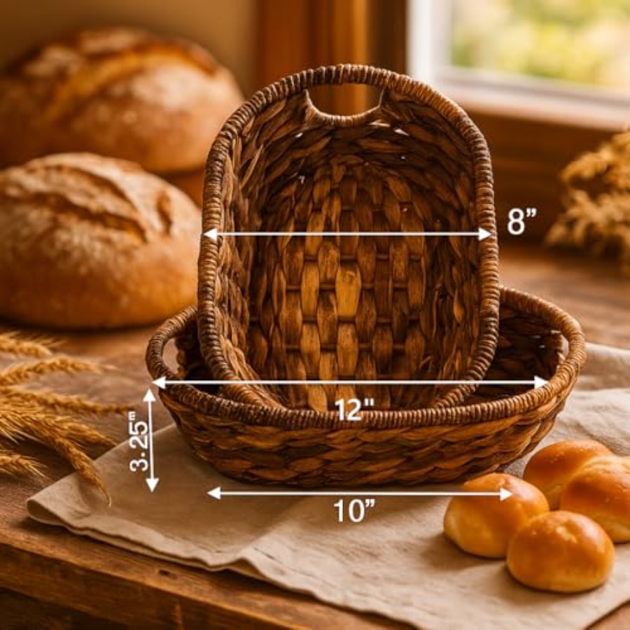 Handwoven Oval Wicker Baskets  - Baking Kitchen Set incelemesi ve fiyatı