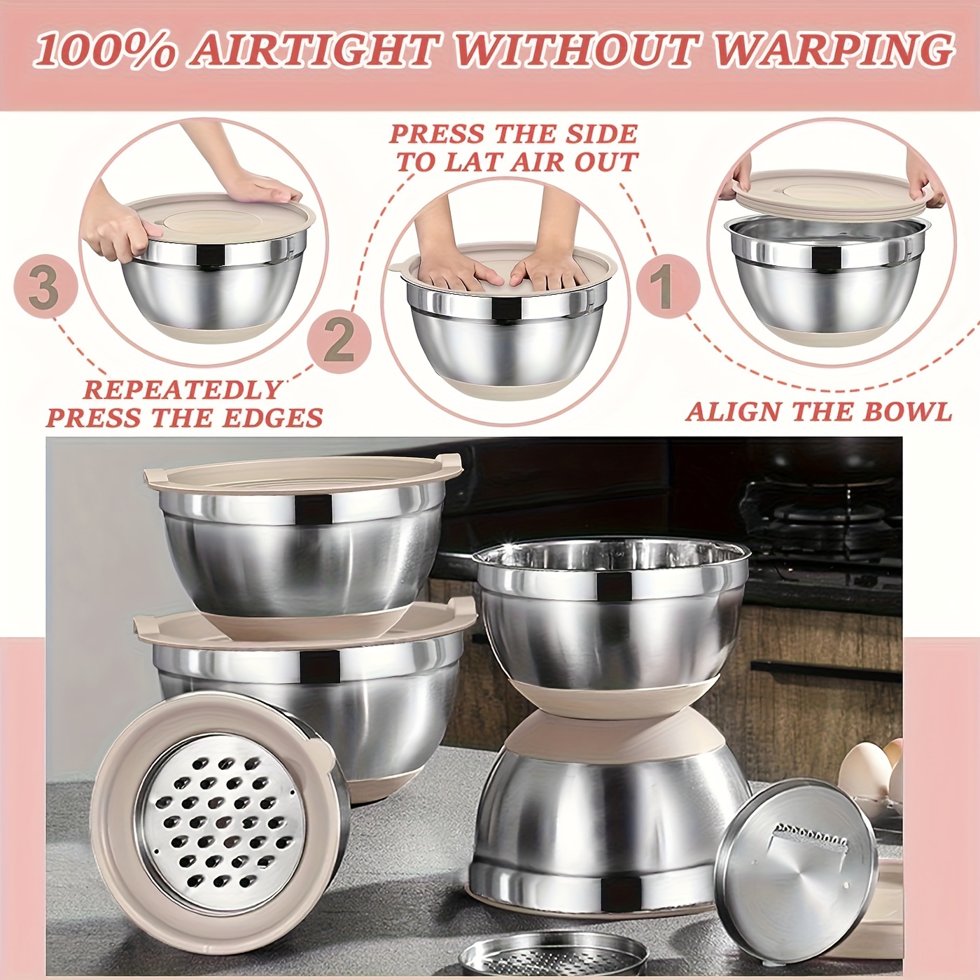 Stainless Steel Mixing Bowls S - Kitchen Baking Bowls incelemesi ve fiyatı