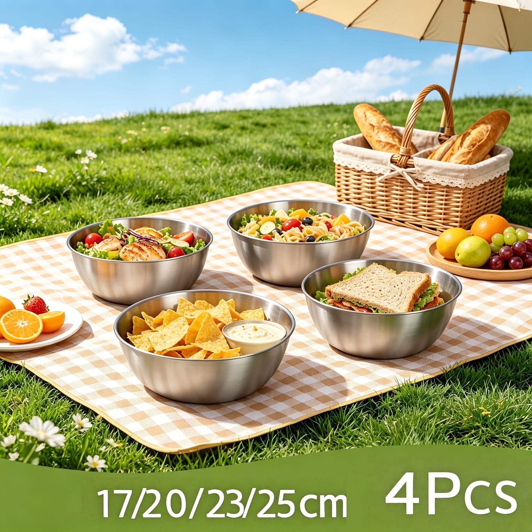 4Pcs, 17/20/23/25cm Multifunct - Kitchen Baking Bowls incelemesi ve fiyatı