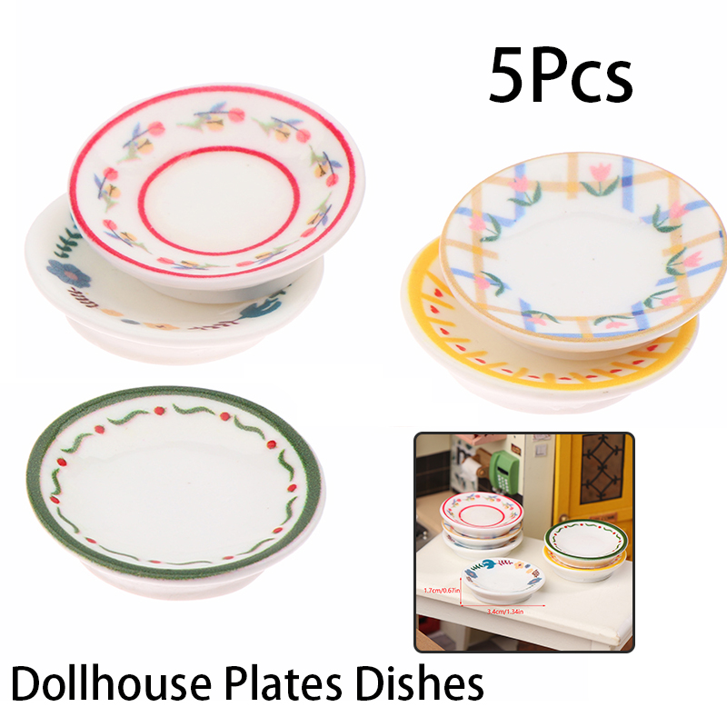 5Pcs 1/12 Dollhouse Mini Plate - Miniature Baking Kitchen incelemesi ve fiyatı