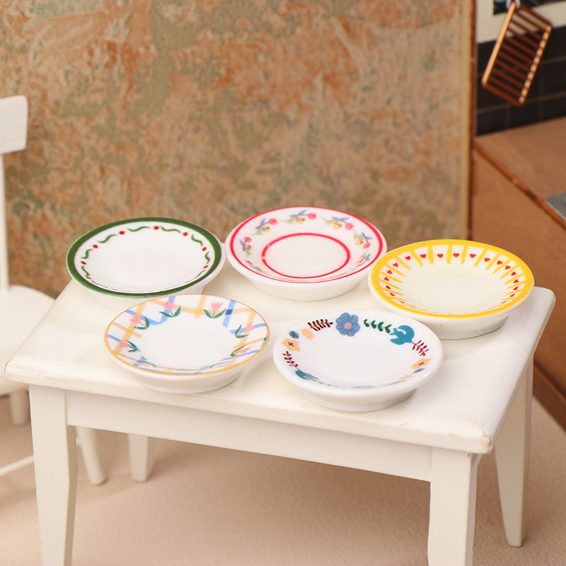 5Pcs 1/12 Dollhouse Mini Plate - Miniature Baking Kitchen incelemesi ve fiyatı