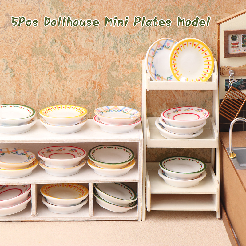 5Pcs 1/12 Dollhouse Mini Plate - Miniature Baking Kitchen incelemesi ve fiyatı
