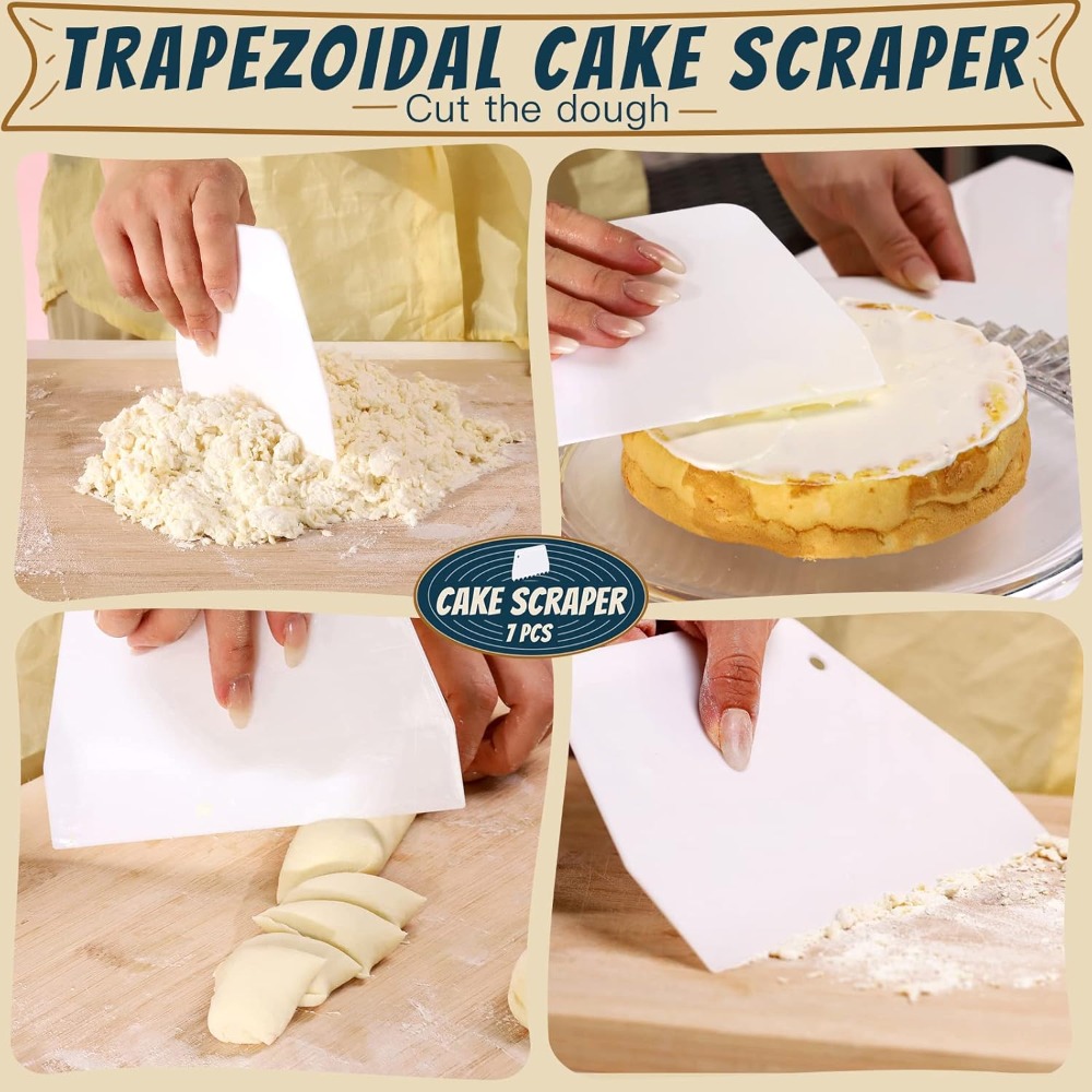 7 Pcs Cake Scraper Set - Dough - Bench Scraper Dough incelemesi ve fiyatı