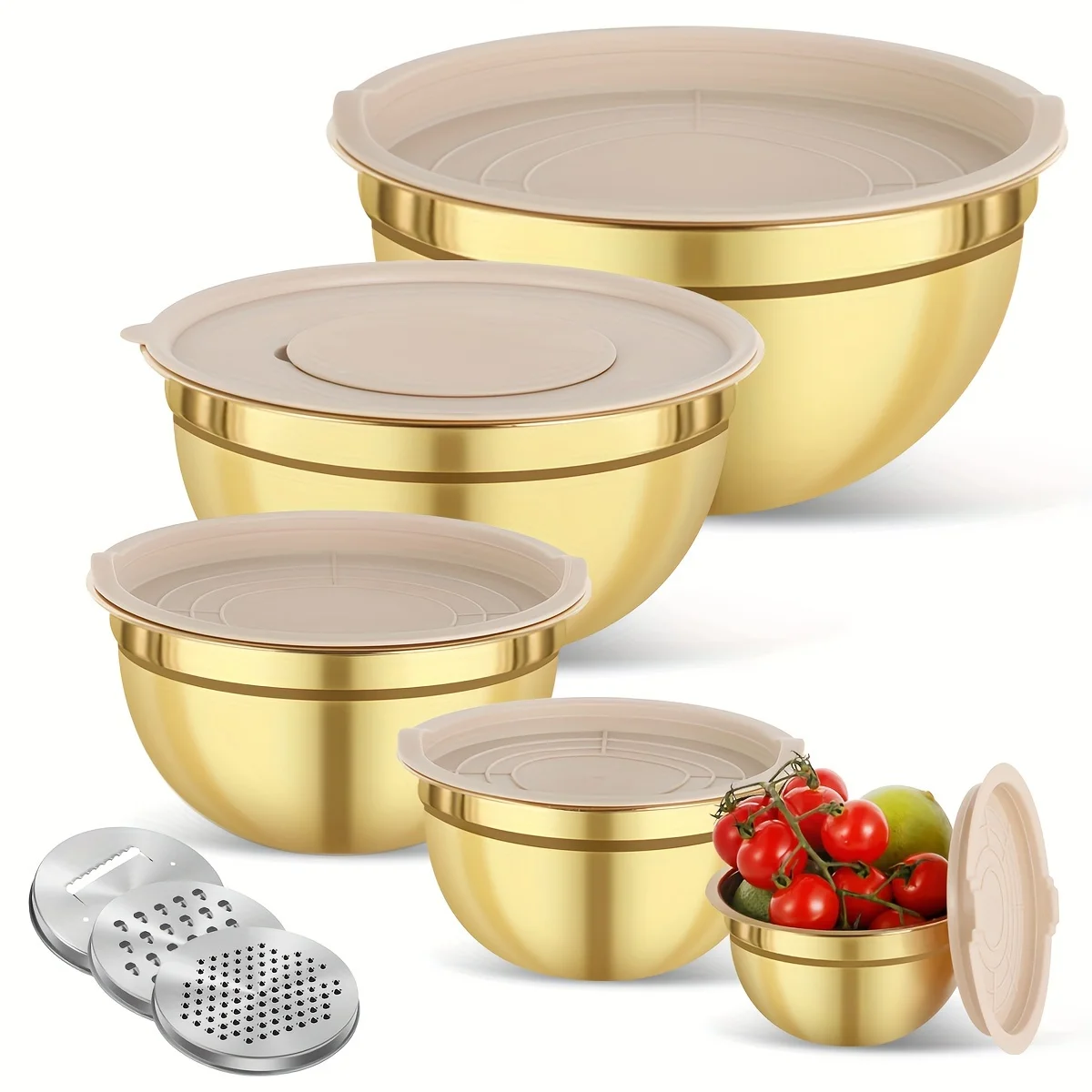10-piece gold stainless steel  - Kitchen Baking Bowls incelemesi ve fiyatı