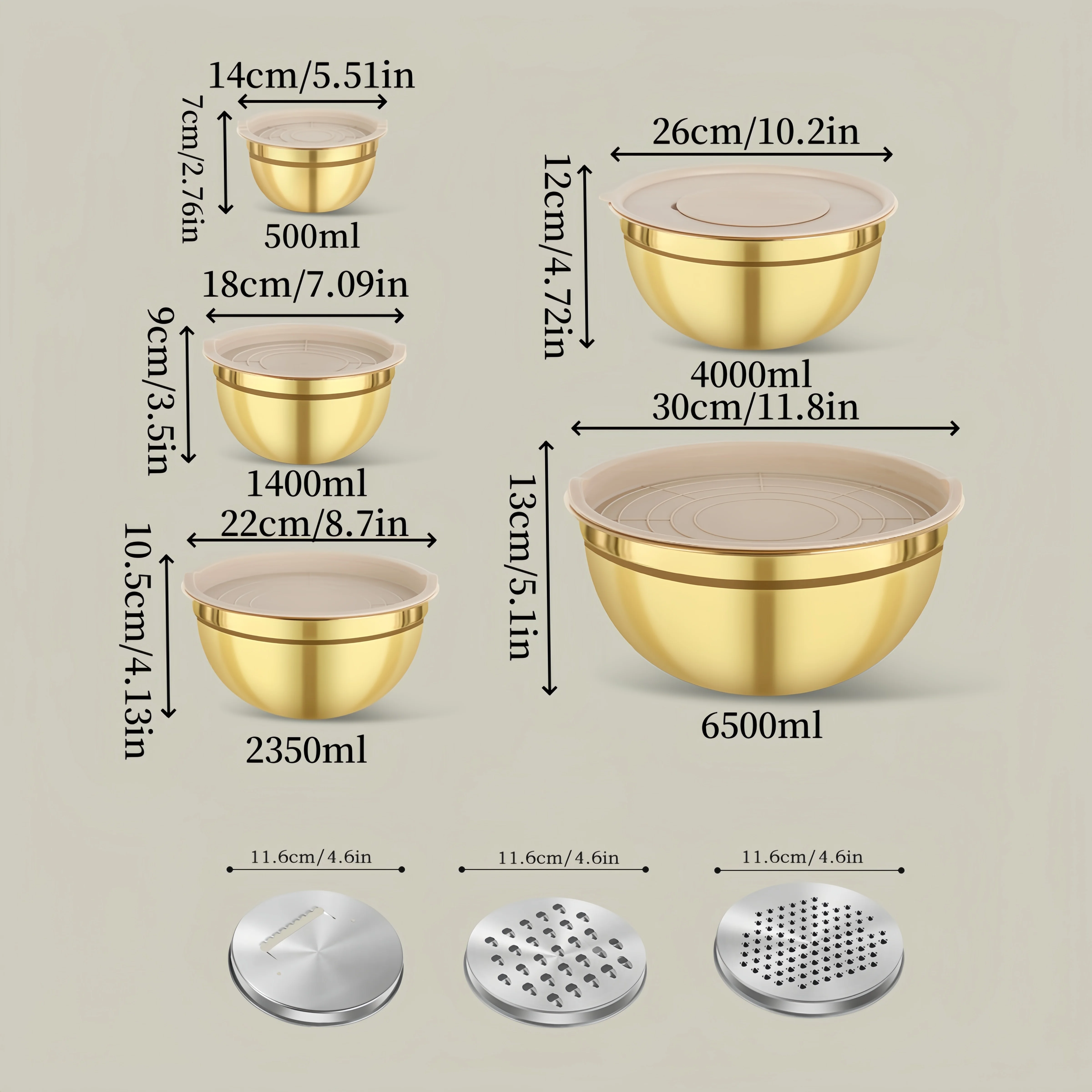 10-piece gold stainless steel  - Kitchen Baking Bowls incelemesi ve fiyatı