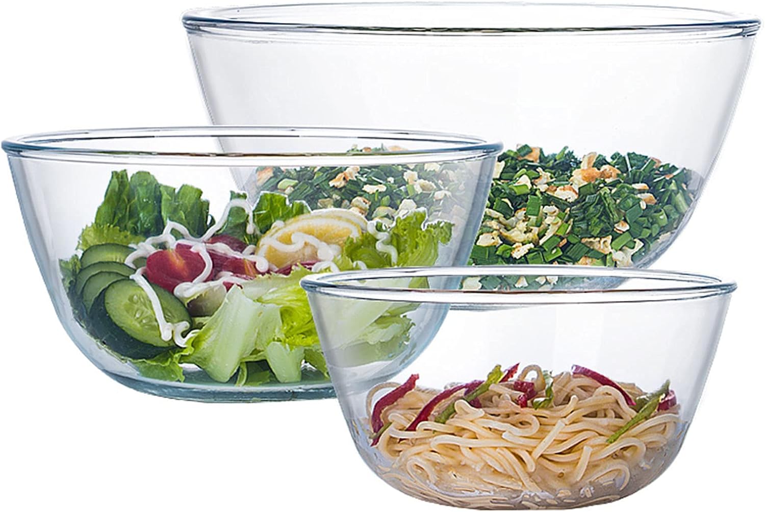 Glass Mixing Bowl Set of 3 for - Kitchen Baking Bowls incelemesi ve fiyatı