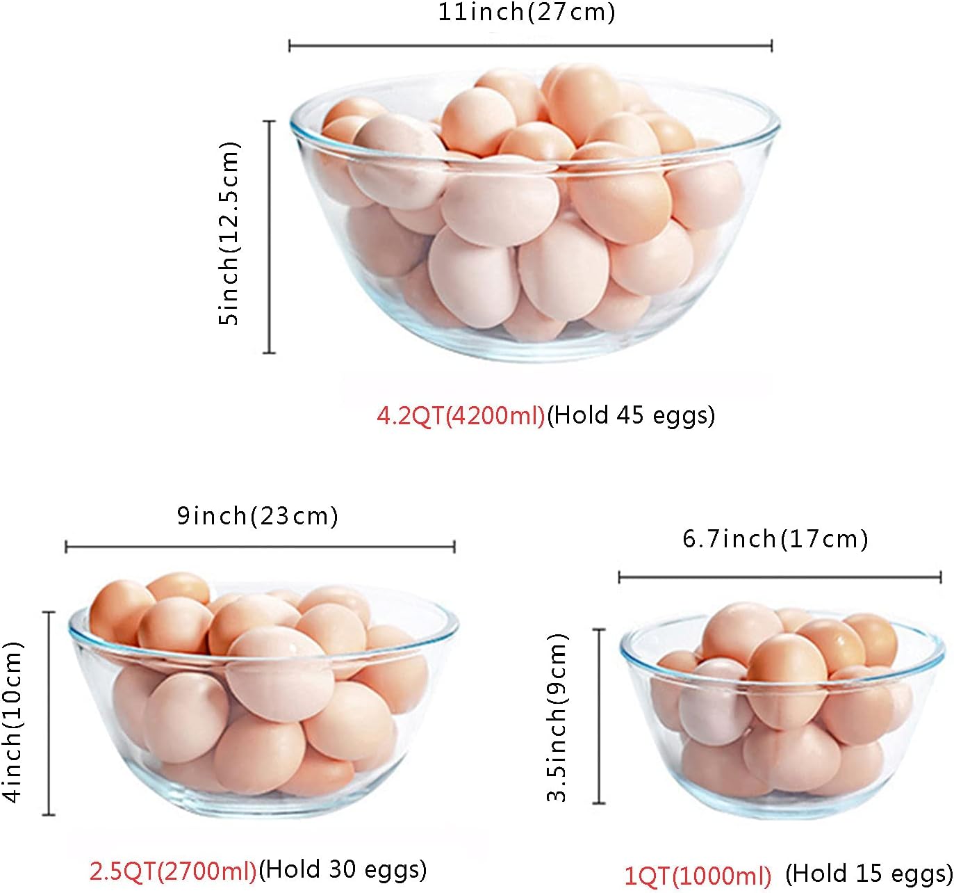Glass Mixing Bowl Set of 3 for - Kitchen Baking Bowls incelemesi ve fiyatı