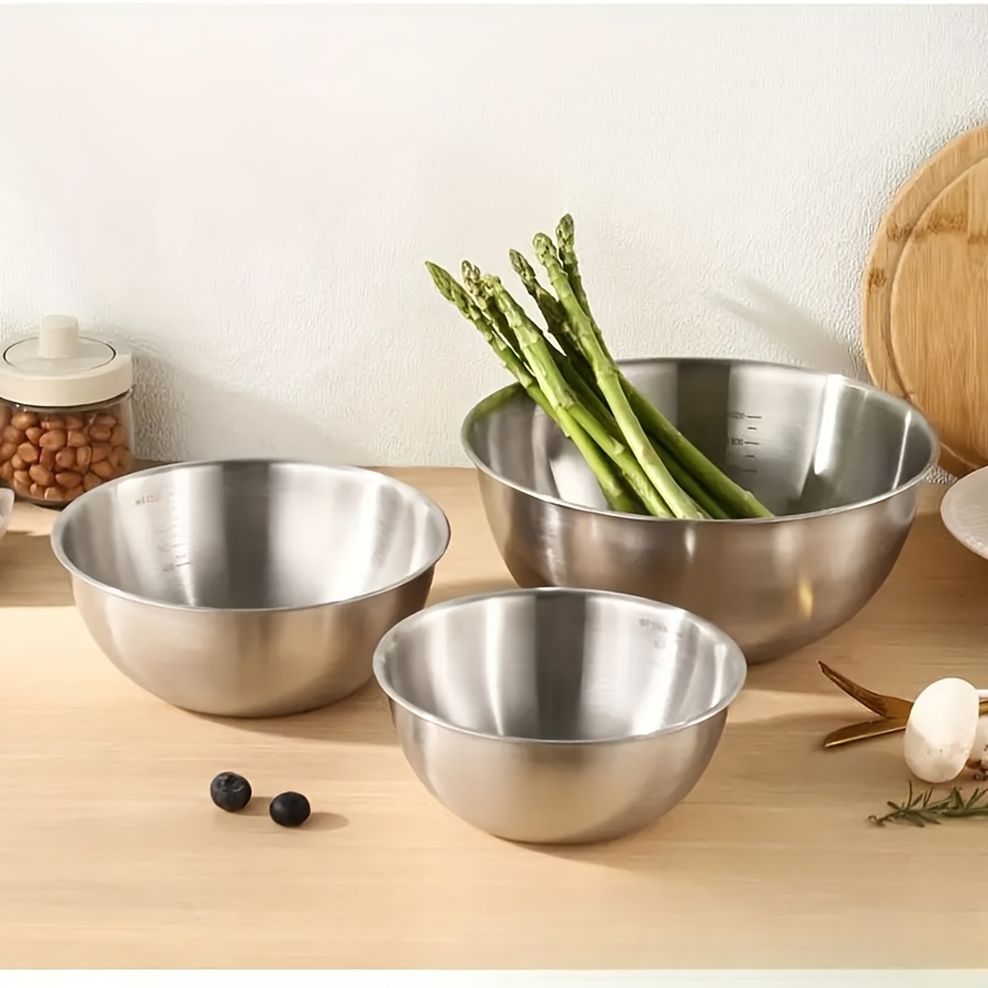 3pcs Stainless Steel Salad Bow - Kitchen Baking Bowls incelemesi ve fiyatı