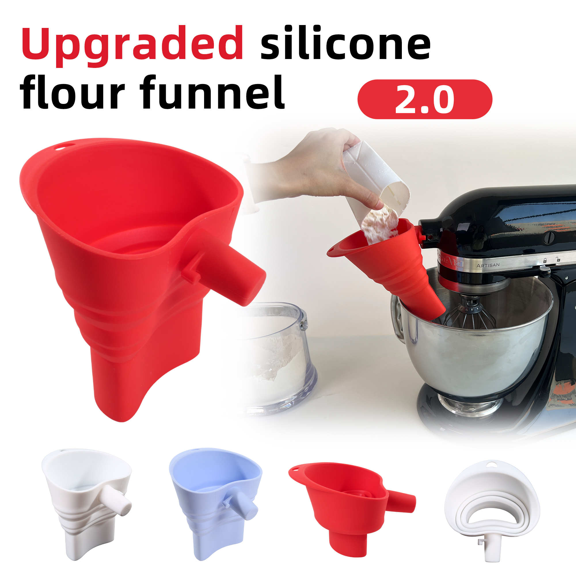 1/3pcs mix Silicone Flour Funn - Kitchen Baking Aid incelemesi ve fiyatı