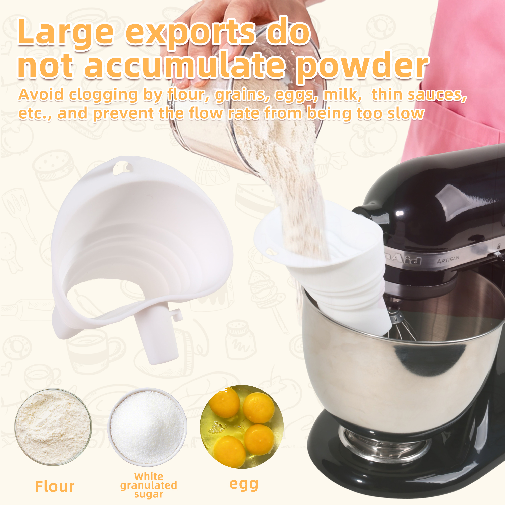 1/3pcs mix Silicone Flour Funn - Kitchen Baking Aid incelemesi ve fiyatı